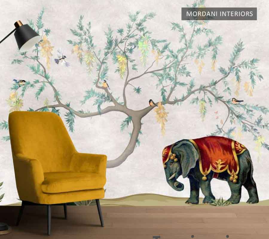 TREE ELEPHANT TROPICAL WALL MURALS _ I